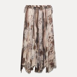 Zara printed patchwork skirt